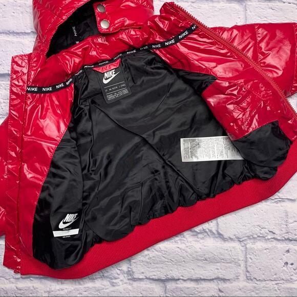 Nike Quilted Puffer Hooded Jacket in Rush Pink - Picture 7 of 9